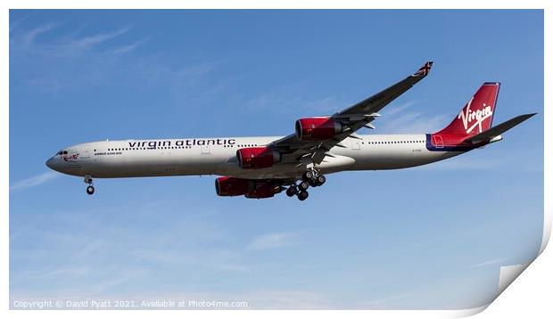 Virgin Atlantic Airbus A340 Panorama  Print by David Pyatt