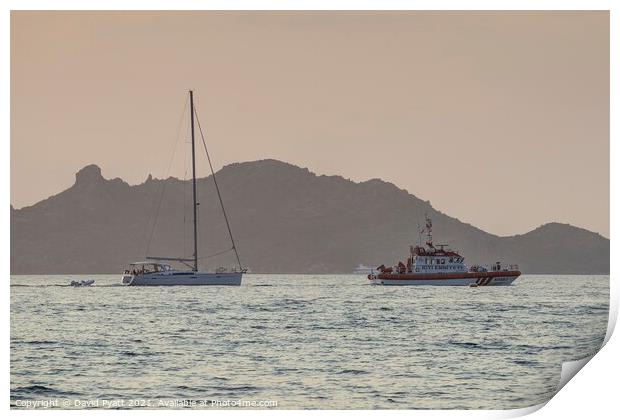 SAR Boat Bodrum Turkey Print by David Pyatt