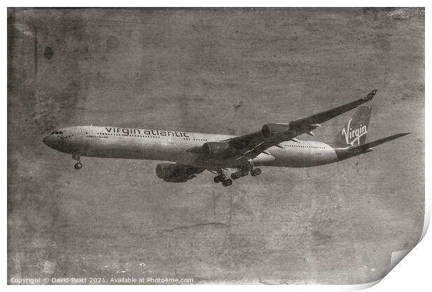 Virgin Atlantic Airbus Vintage Print by David Pyatt