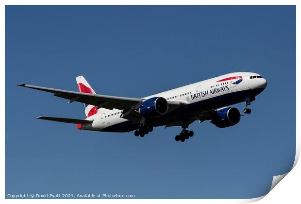 British Airways Boeing 777-236        Print by David Pyatt