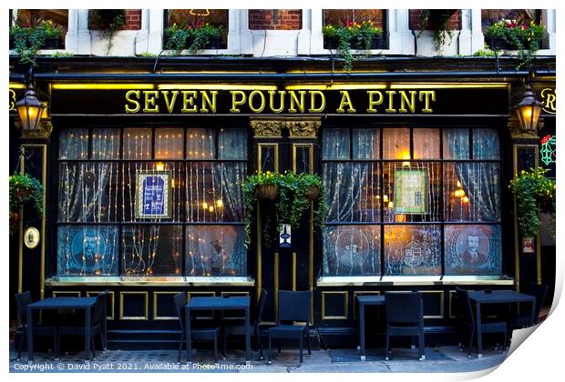 Seven Pound A Pint Pub Print by David Pyatt
