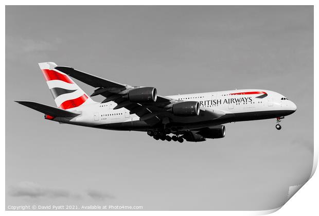 British Airways Airbus A380               Print by David Pyatt