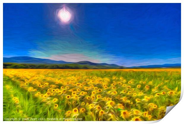 Sunflower Field Of Art      Print by David Pyatt