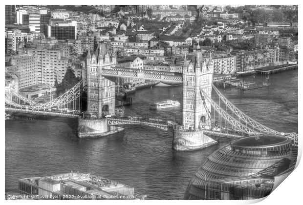 Tower Bridge And City Hall  Print by David Pyatt