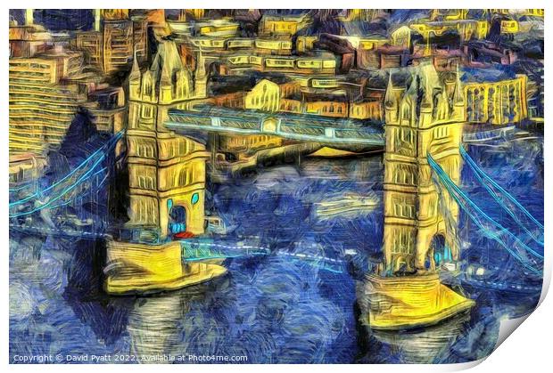 Tower Bridge Van Gogh Style Print by David Pyatt