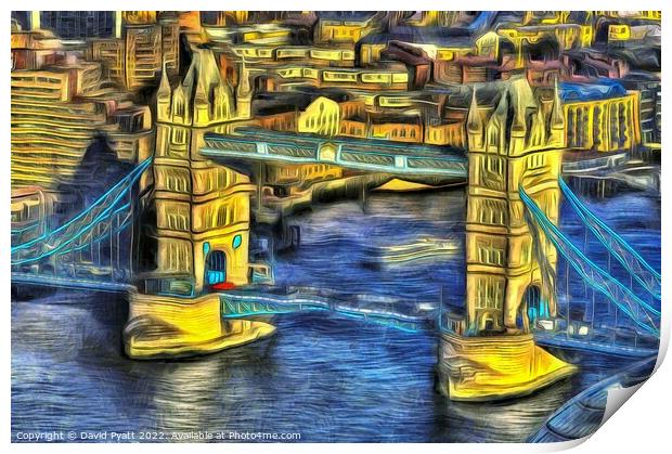  Van Gogh Tower Bridge  Print by David Pyatt