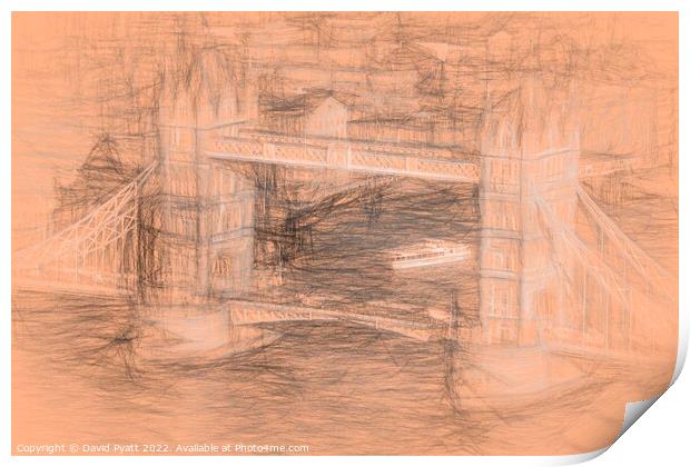 Tower Bridge da Vinci Print by David Pyatt