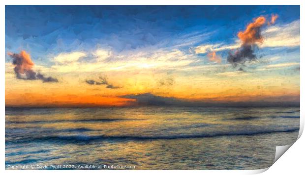 Barbados Sunset Art Print by David Pyatt