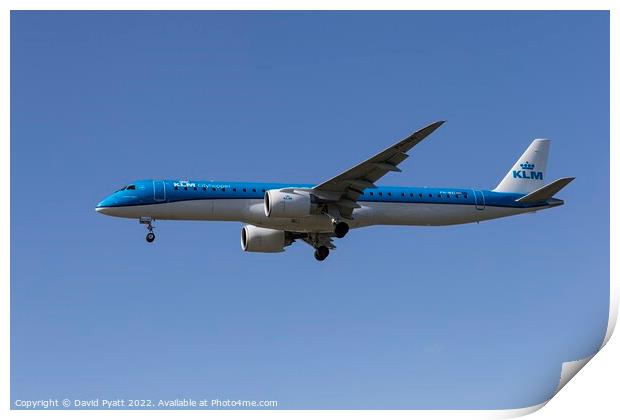 KLM Embraer 195-E2 Print by David Pyatt
