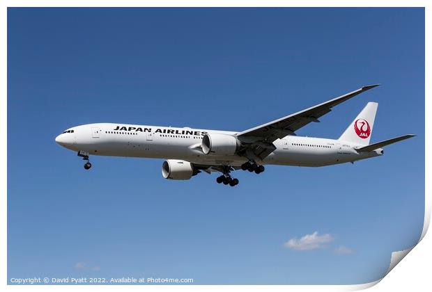 Japan Airlines Boeing 777-346 Print by David Pyatt