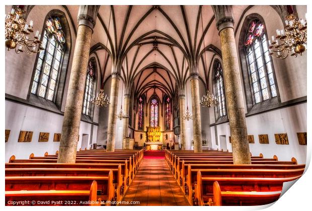 Vaduz Cathedral Liechtenstein  Print by David Pyatt