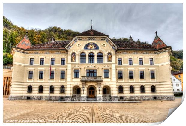 Government House Of Liechtenstein  Print by David Pyatt