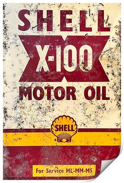 Shell Motor Oil Vintage  Print by David Pyatt