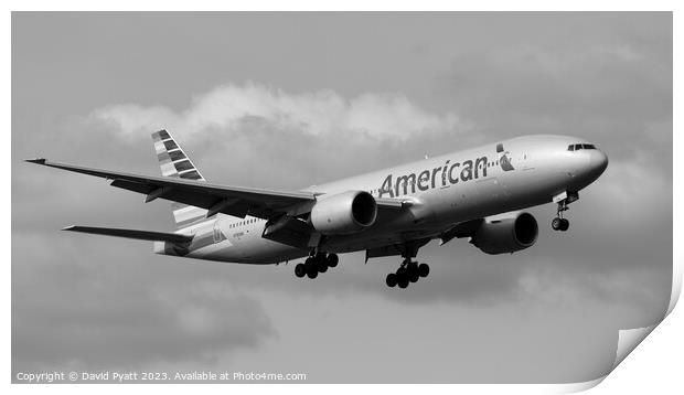 American Airlines Boeing 777 Panorama Print by David Pyatt