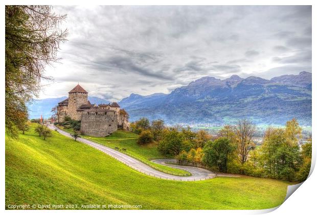 Vaduz Liechtenstein Castle Print by David Pyatt