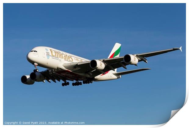 Emirates Airbus A380-861      Print by David Pyatt