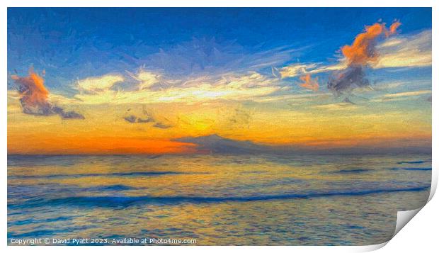 Barbados Sunset Panorama Art      Print by David Pyatt