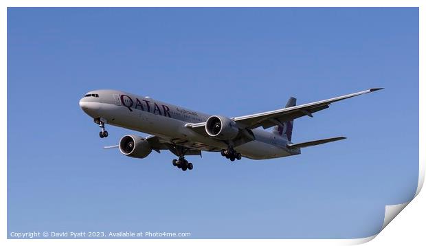 Qatar Airways Boeing 777 Panorama Print by David Pyatt