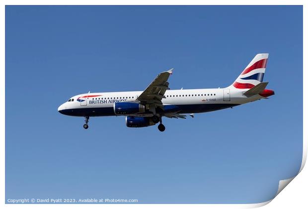  British Airways Airbus A320-232  Print by David Pyatt