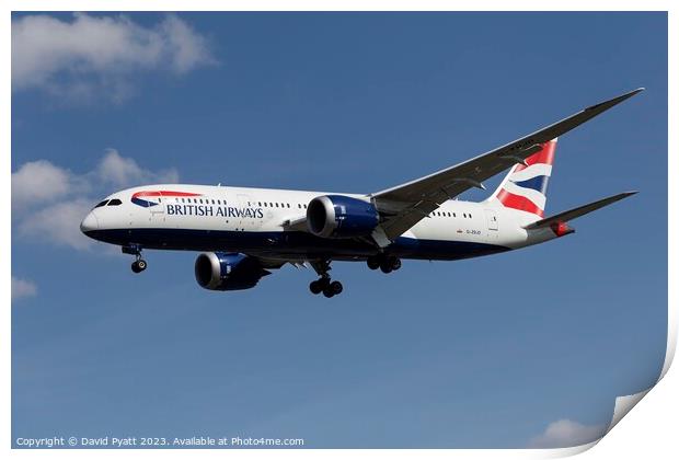 British Airways Boeing 787 Print by David Pyatt