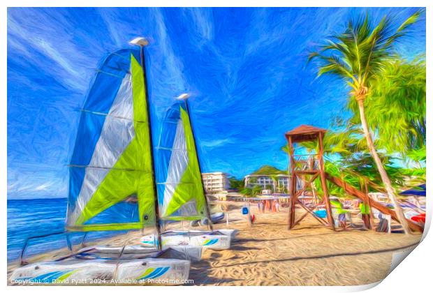 St Lucia Beach Art Print by David Pyatt