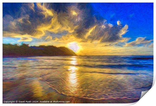 St Lucia Beach Sunset Art Print by David Pyatt