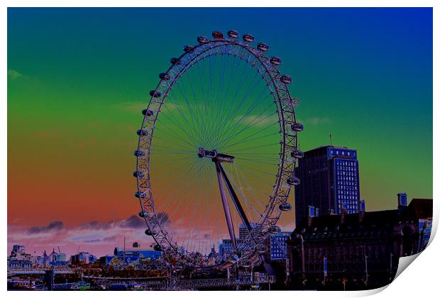 The London Eye Digital art Print by David Pyatt