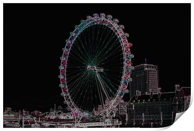 London Eye Digital Art Print by David Pyatt