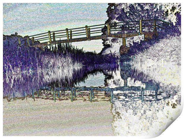 Bridge Across The River Print by David Pyatt