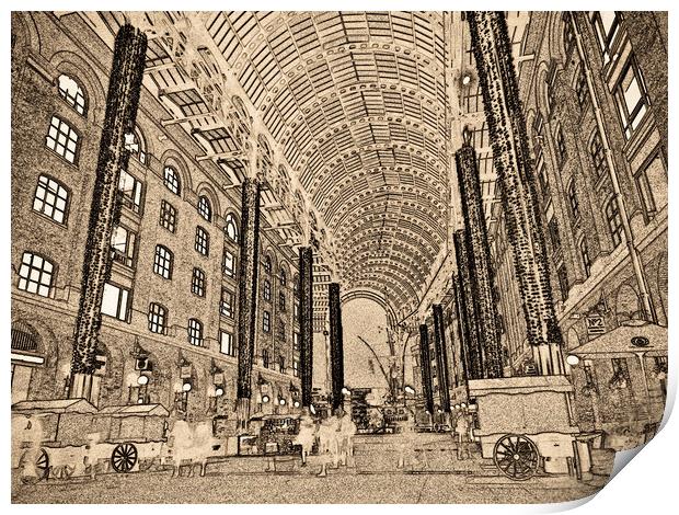Hays Galleria London Sketch Print by David Pyatt