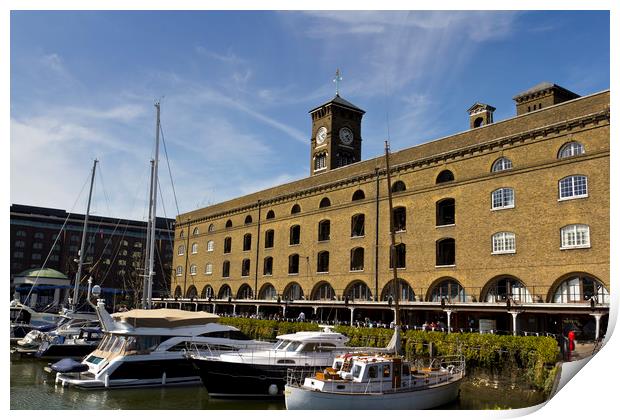 St Katherines Dock London Print by David Pyatt