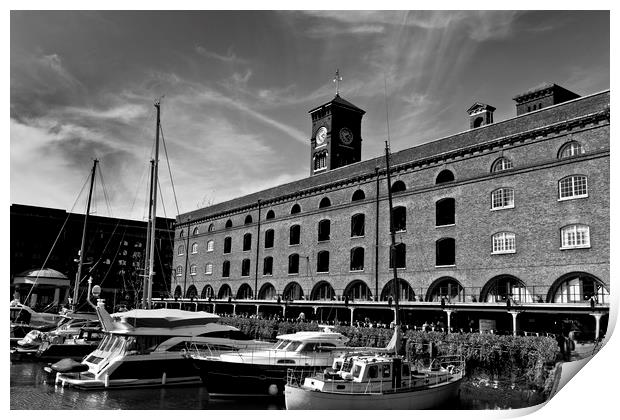 St Katherines Dock London Print by David Pyatt