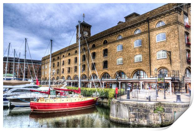 St Katherines Dock London Print by David Pyatt