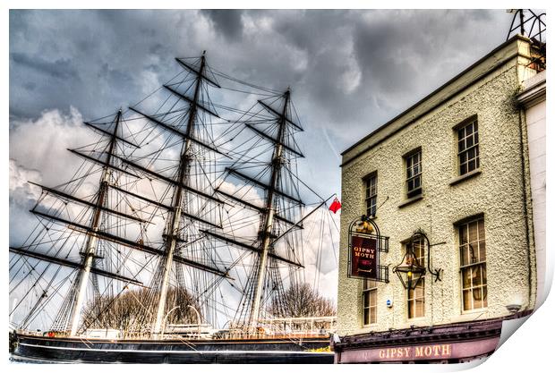 The Cutty Sark and Gipsy Moth Pub Greenwich Print by David Pyatt