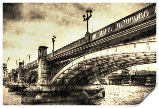 Southwark Bridge Vintage Art Print by David Pyatt