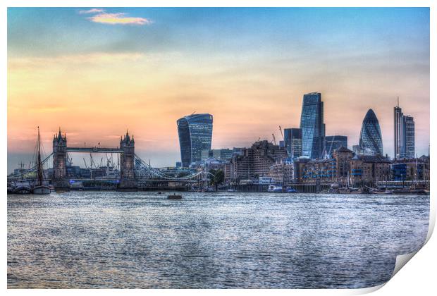 The River Thames and the City Print by David Pyatt