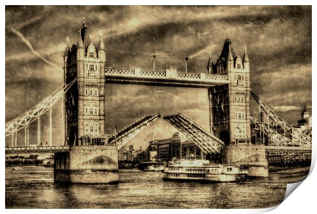 Tower Bridge and the Dixie Queen Print by David Pyatt