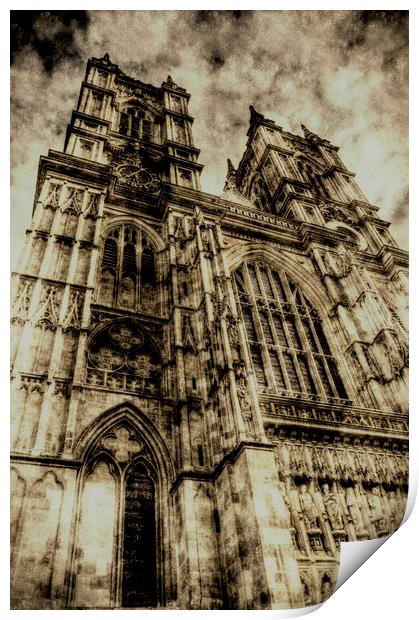  Westminster Abbey London Vintage Print by David Pyatt