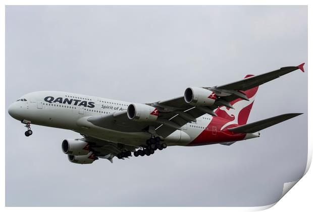 Qantas Airbus A380 Print by David Pyatt