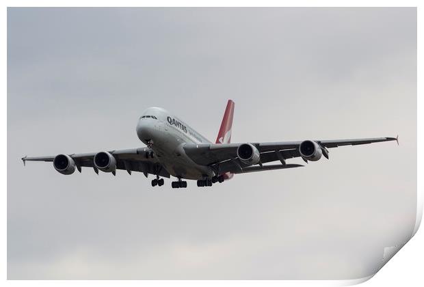 Qantas Airbus A380 Print by David Pyatt