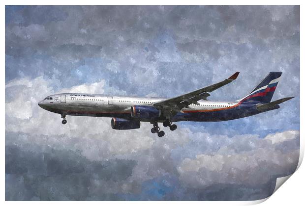 Aeroflot Airbus A330 Art Print by David Pyatt