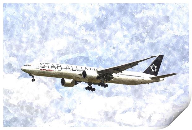 Star Alliance Boeing 777 Art Print by David Pyatt