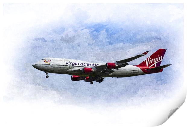 Virgin Atlantic Boeing 747 Art Print by David Pyatt