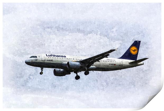 Lufthansa Airbus A320 Art Print by David Pyatt