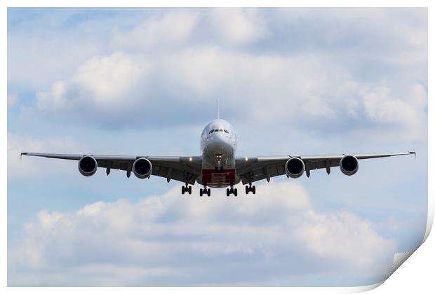 Emirates Airbus A380 Print by David Pyatt