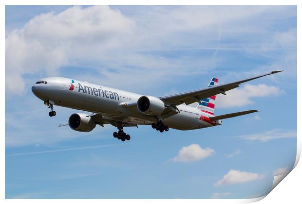 American Airlines Boeing 777 Print by David Pyatt