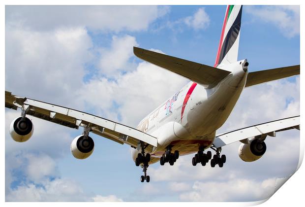 Emirates Airbus A380 Print by David Pyatt