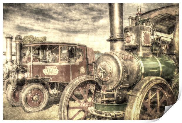 Traction Engine and Steam Lorry Vintage Print by David Pyatt
