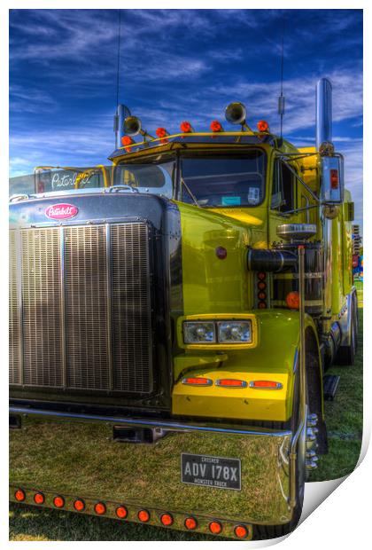 Big Yellow American Truck Print by David Pyatt