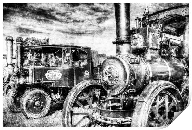 Traction Engine and Steam Lorry Vintage Print by David Pyatt